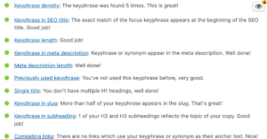 Yoast Keyword Density Analysis in Wordpress