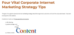 Four Vital Corporate Internet Marketing Strategy Tips
